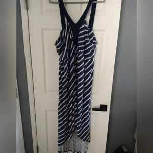 Lane Bryant sz 26/28 blue/white long sleeveless dress
